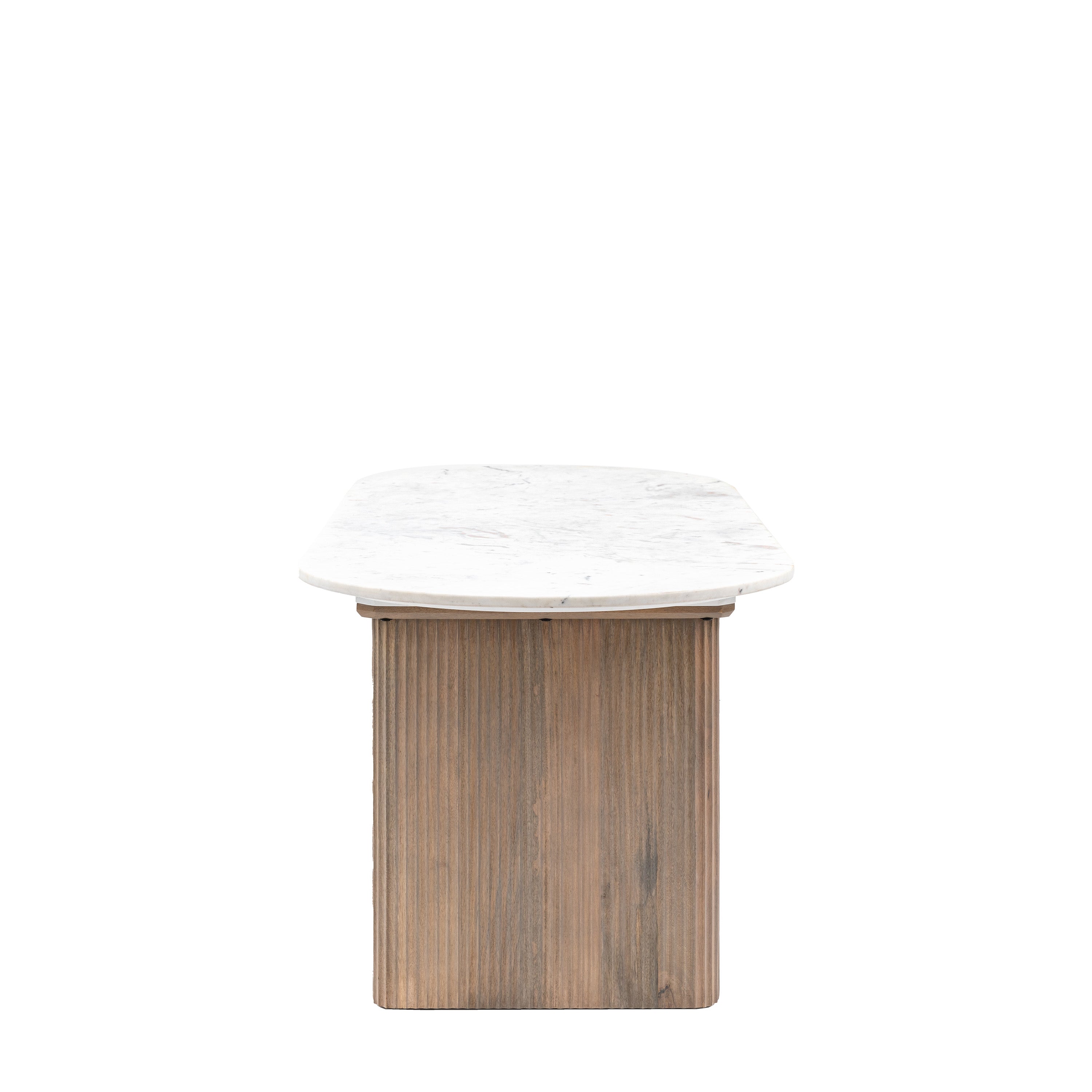 Francesco Grey Mango Wood & White Marble Dining Table | 6 Seater